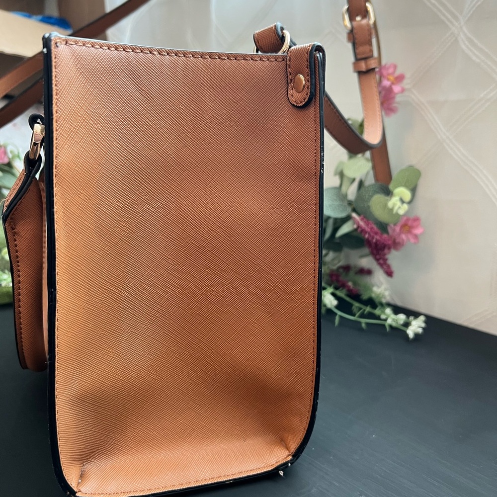 ALDO Floral Tiger Print Tote|Purse with Tan Trim - Picture 5 of 9
